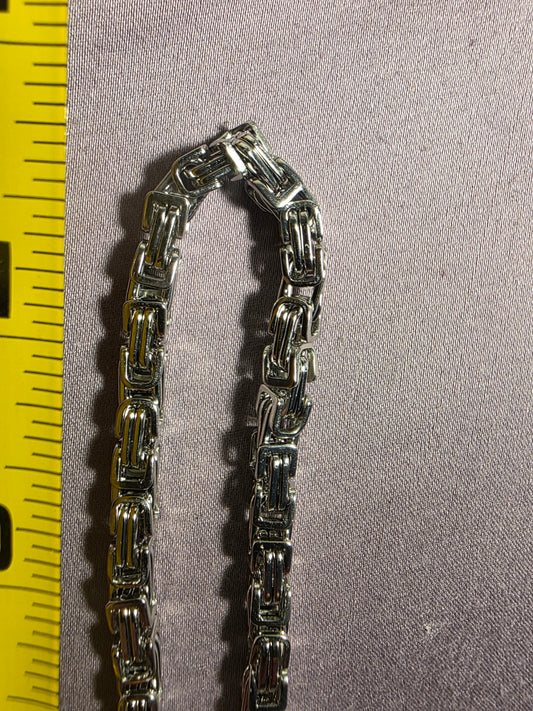 8 Inch Byzantine Stainless Steel Bracelet
