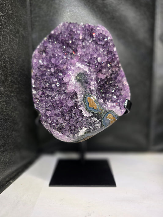 Amethyst Geode Cluster on Display Stand