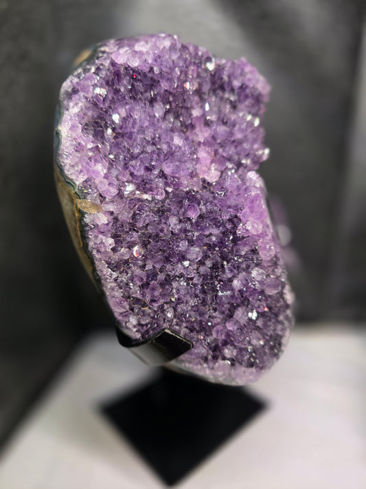 Amethyst Geode Cluster on Display Stand